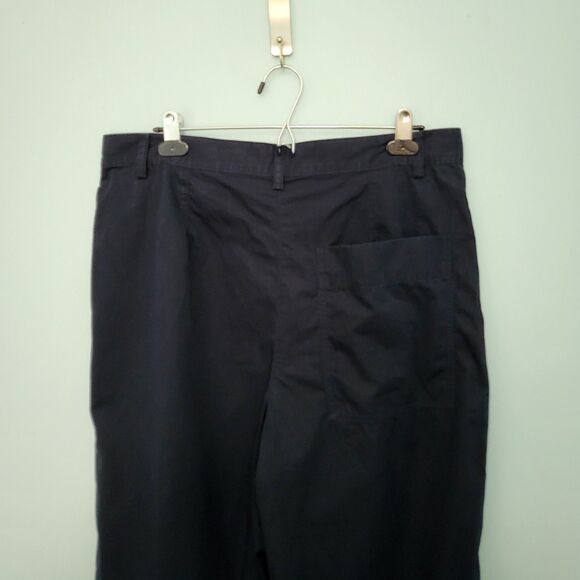COS Pleated Barrel Leg Pants Womens 12 Navy Blue Cotton Baggy Loose Relaxed - Picture 5 of 8